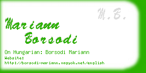 mariann borsodi business card